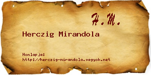 Herczig Mirandola névjegykártya
